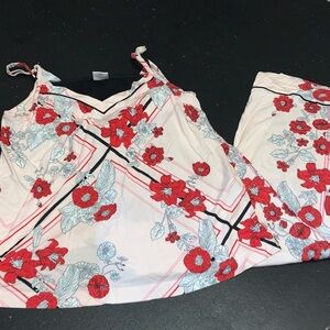 Soma Jersey Knit Floral Pajama Set - large - tank and pants